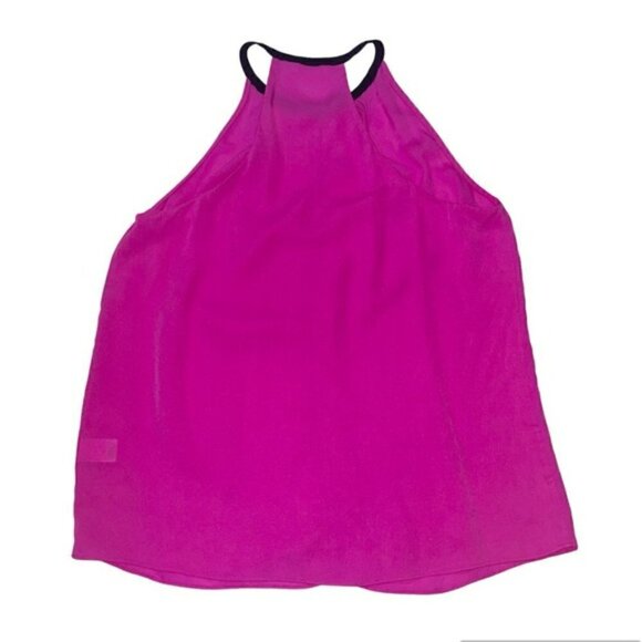 ALC Pink with Black Halter Silk Top US L - Picture 2 of 5